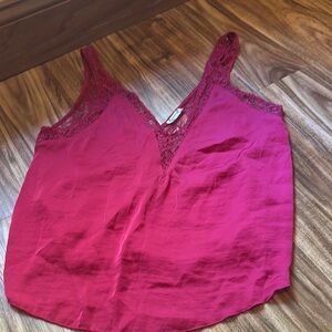 Free People Burgundy Lace Tank